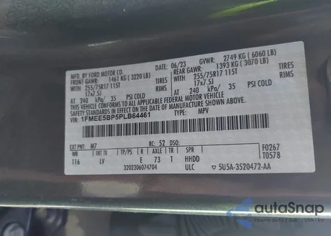 2023 Ford Bronco Big Bend from USA, damaged, VIN 1FMEE5BP5PLB64461